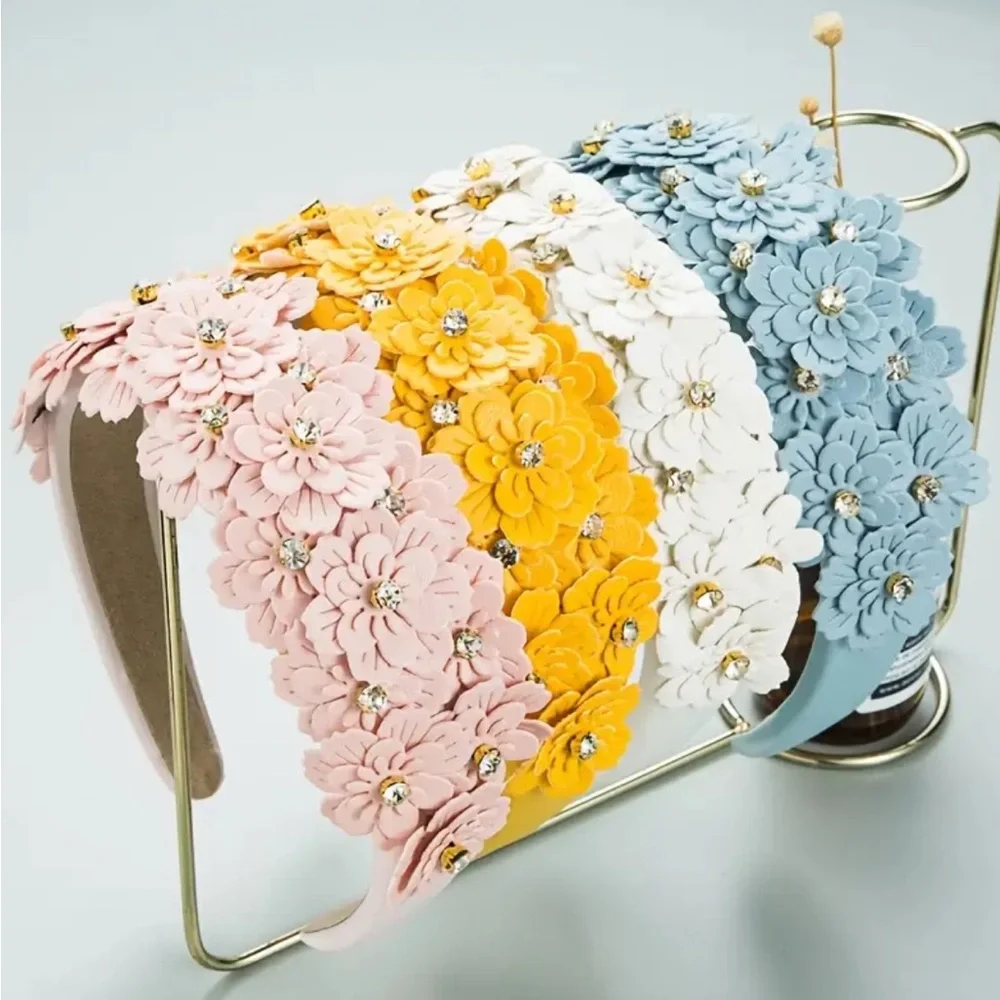 Yellow Floral Rhinestone Headband